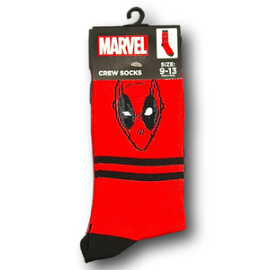 3/$20 Marvel Deadpool Funny Novelty Crew Socks - NWT